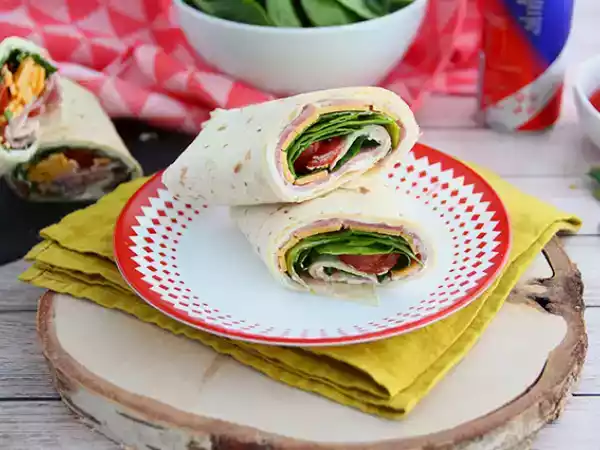 Rezept Spinat-cheddar-schinken-wraps