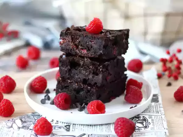Rezept Schokoladen-himbeer-brownie, die feinschmeckerei pur!