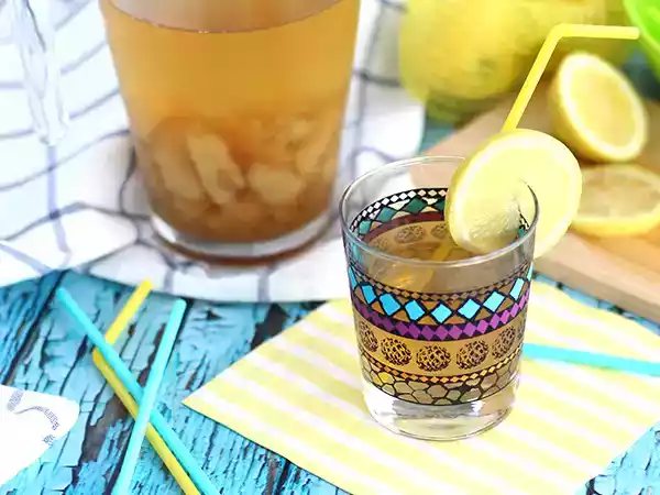 Rezept Eistee mit hausgemachten pfirsich