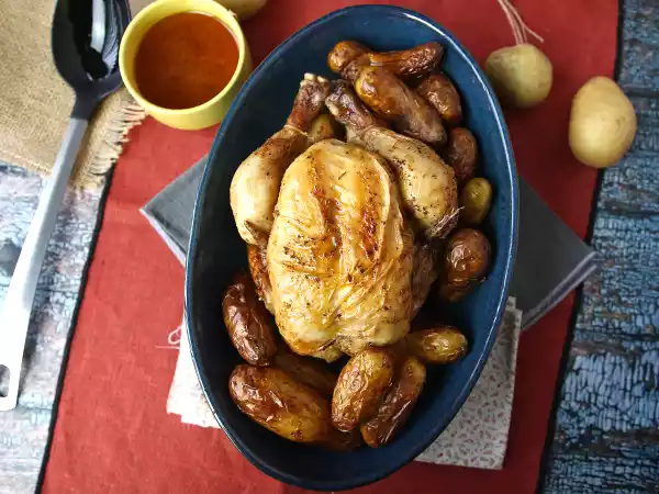 Rezept Moulinex multicook&fry brathähnchen für ein knusprig-moelliges ergebnis!