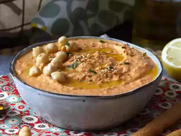 Rezept Hummus mit roter paprika