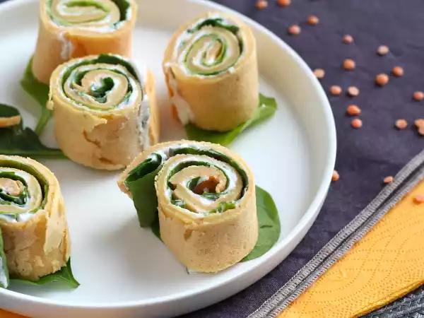 Rezept Rote linsenpfannkuchen - mit nur 2 zutaten!