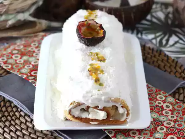 Rezept Kokos-passionsfrucht-rolle, perfekt als weihnachtsstollen