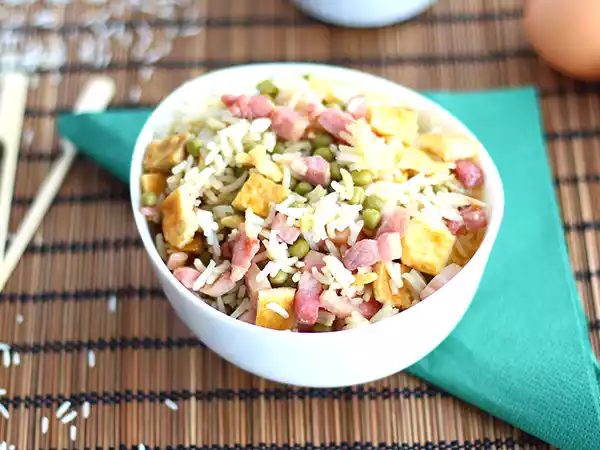 Rezept Express-kantonesischer reis, das einfache rezept