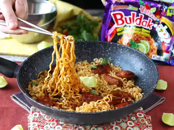 Rezept Wie kocht man buldak habanero limetten nudeln, rezept mit mariniertem huhn!