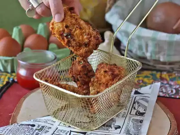 Rezept Paniertes hähnchen in der heißluftfritteuse: einfach und in 20 minuten fertig