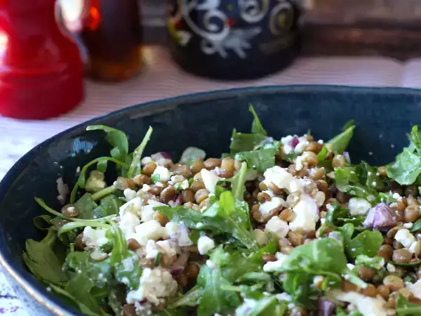 Rezept Proteinreicher linsensalat mit hüttenkäse – einfach und schnell zubereitet