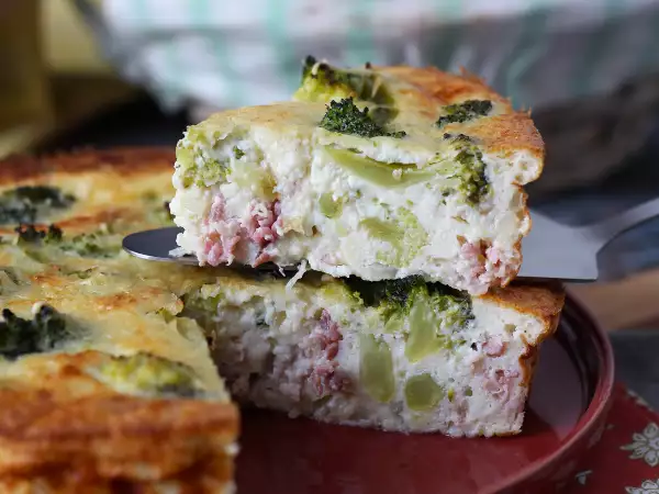 Rezept Quiche ohne boden mit brokkoli, pancetta und hüttenkäse