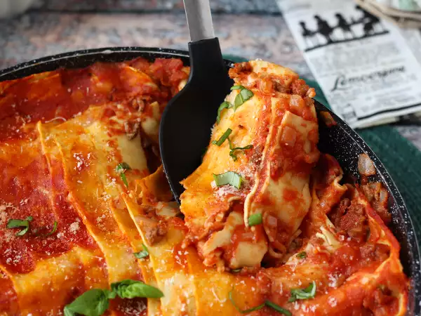 Rezept Pfannenlasagne mit hackfleisch : schnelle lasagne ohne backofen