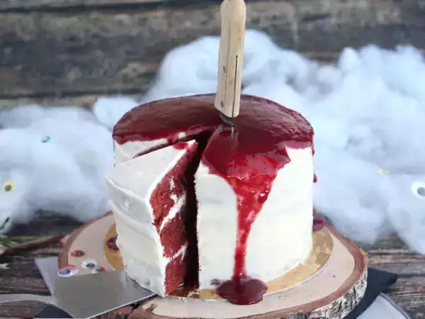 Rezept Halloween-Red-Velvet-Torte : gruselig und spektakulär
