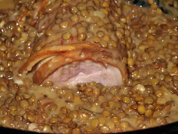 Rezept Specklinsen mit schinken