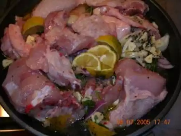 Rezept Huhn in wein geschmort mit zitrone