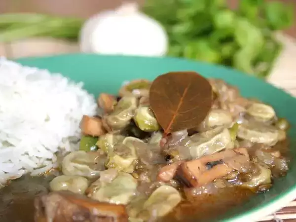 Rezept Tintenfisch mit dicken bohnen