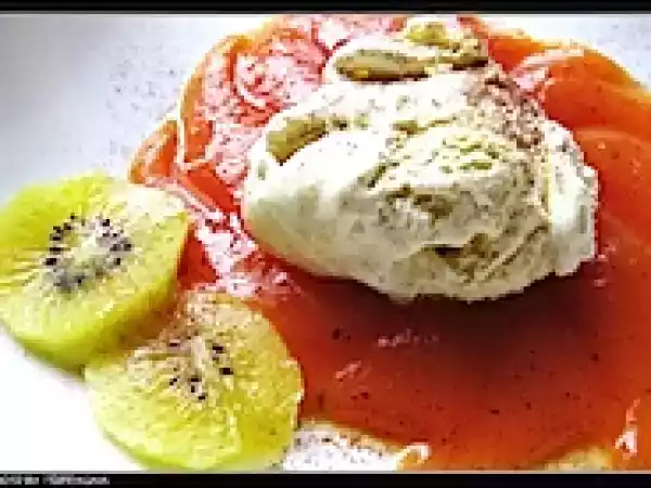 Rezept Vanilleeis auf papaya-passionsfrucht-spiegel