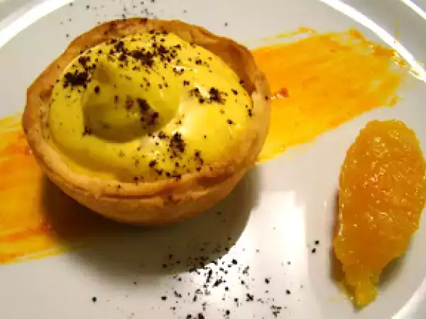 Rezept Safrancremetörtchen, kaffee, mandarinenconfit