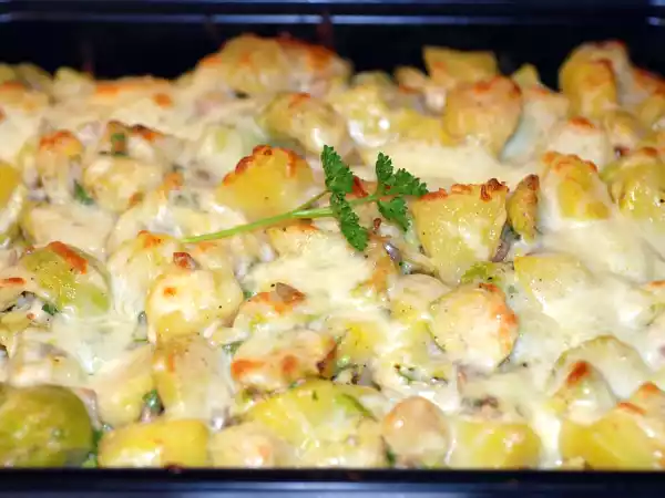 Rezept Auflauf mit rosenkohl und kartoffeln