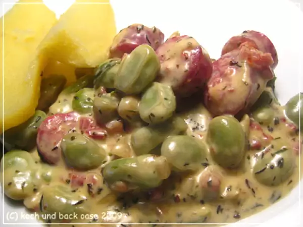 Rezept Dicke bohnen mit sahnesenfsauce