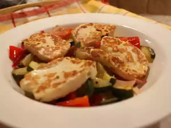 Rezept Geröstetes gemüse mit halloumi käse