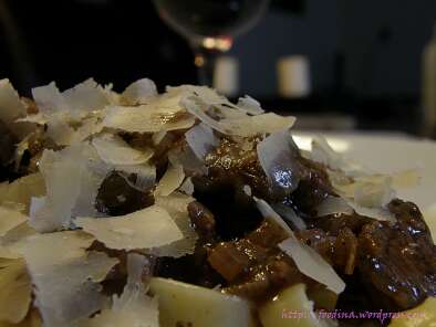 Rezept Tagliatelle in gorgonzola-sahne mit würzigen rindfleischstreifen