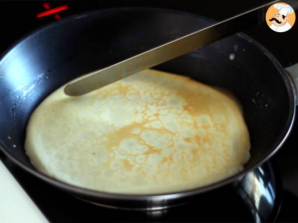 Crêpes gefüllt mit Béchamel, Käse und Schinken - Zubereitung Schritt 4