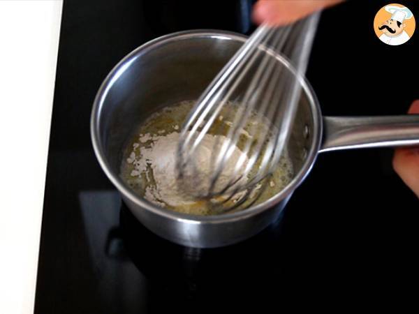 Crêpes gefüllt mit Béchamel, Käse und Schinken - Zubereitung Schritt 5