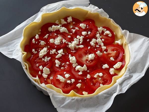 Vegetarische Feta-Tomaten-Quiche, perfekt für ein Picknick! - Zubereitung Schritt 4