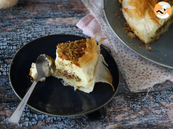 Pistazien-Baklava-Käsekuchen, knusprig und schmelzend - Zubereitung Schritt 11