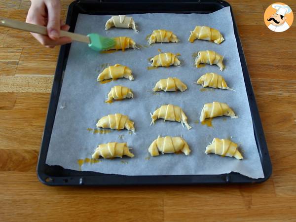 Blätterteig-Croissants mit Béchamel, Schinken und Käse - Zubereitung Schritt 4