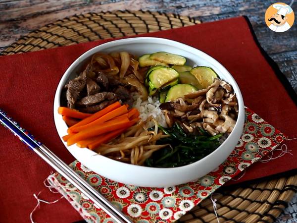 Bibimbap, das traditionelle koreanische Gericht - Zubereitung Schritt 10