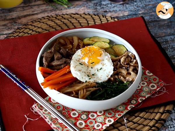 Bibimbap, das traditionelle koreanische Gericht - Zubereitung Schritt 12