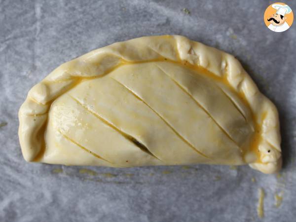 Mit Pilzen und Spinat gefüllte Teigtaschen - Zubereitung Schritt 5