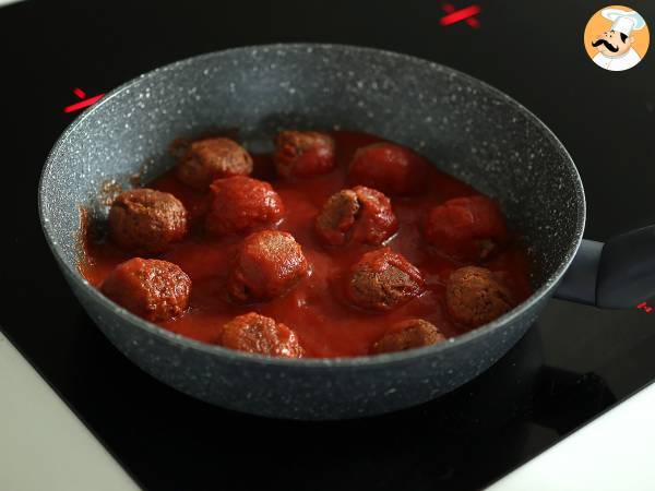 Vegetarische Seitanbällchen in Tomatensauce - Zubereitung Schritt 5