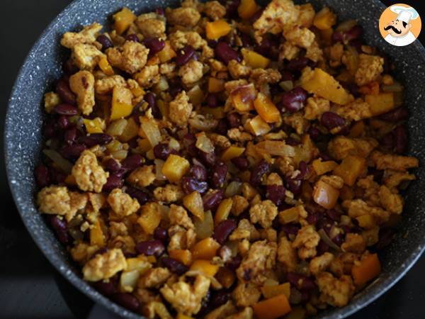 Vegetarische Sojaprotein-Fajitas - Zubereitung Schritt 3