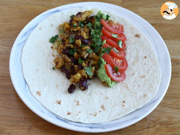 Vegetarische Sojaprotein-Fajitas - Zubereitung Schritt 4