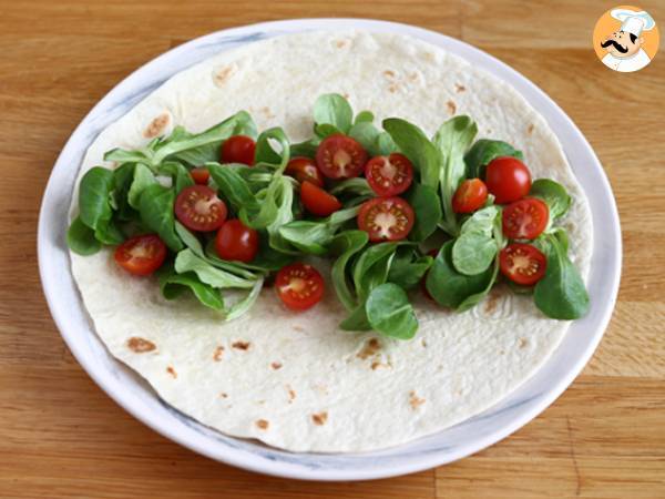 Wrap-Sandwich mit Chorizo, Avocado und Tomaten - Zubereitung Schritt 1