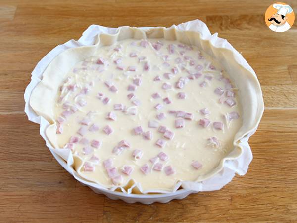 Leichte Quiche mit Schinken, Käse und Joghurt! - Zubereitung Schritt 3