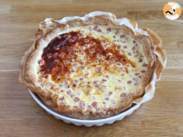 Leichte Quiche mit Schinken, Käse und Joghurt! - Zubereitung Schritt 4