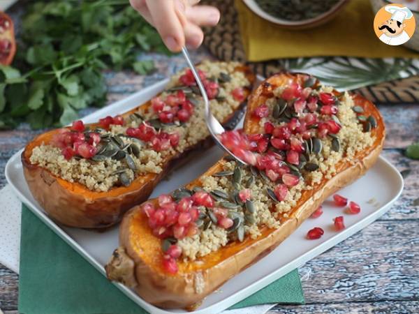 Butternut gefüllt mit Quinoa und Granatapfel - Zubereitung Schritt 4