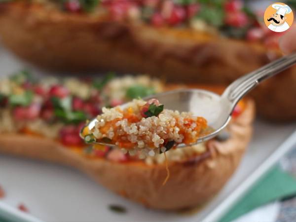 Butternut gefüllt mit Quinoa und Granatapfel - Zubereitung Schritt 5