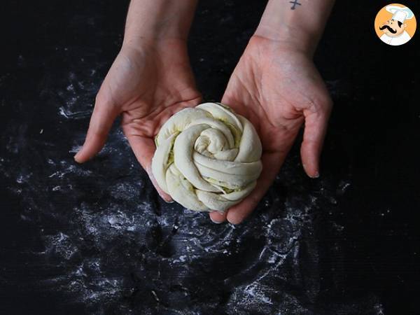 Zopfbrötchen mit grünem Pesto - Zubereitung Schritt 6