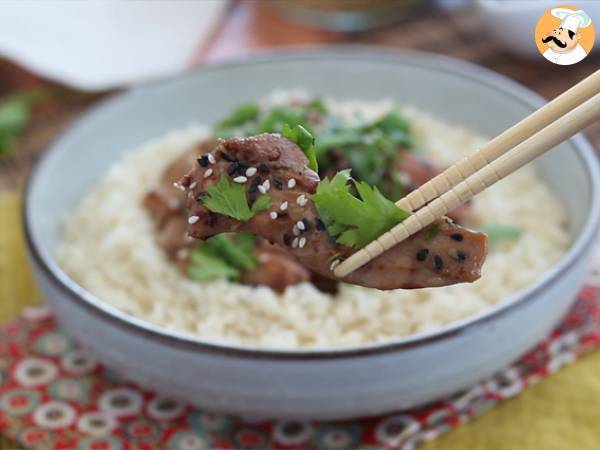 In Sojasauce und Honig mariniertes Hähnchen - Zubereitung Schritt 5