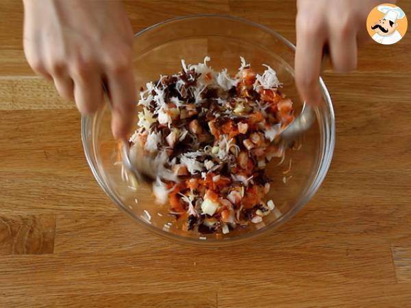 Frühlingsrollen mit Garnelen und Pilzen - Zubereitung Schritt 3