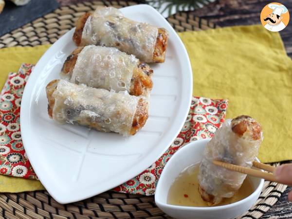 Frühlingsrollen mit Garnelen und Pilzen - Zubereitung Schritt 7