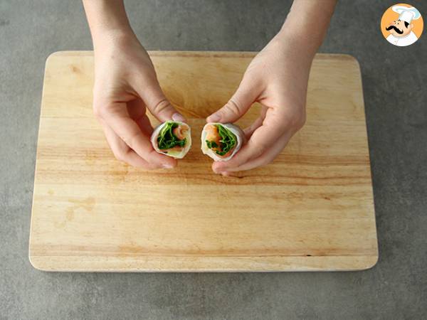 Frühlingsrollen mit geräuchertem Lachs und Apfel - Zubereitung Schritt 5