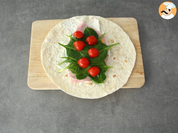 Spinat-Cheddar-Schinken-Wraps - Zubereitung Schritt 1