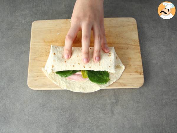 Spinat-Cheddar-Schinken-Wraps - Zubereitung Schritt 2