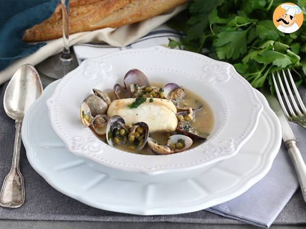 Geschmorter Seehecht, Muscheln und Erbsen - Zubereitung Schritt 5