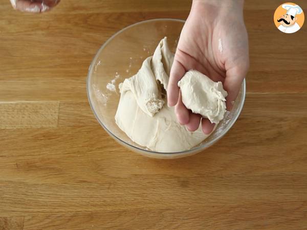 Pizzabrötchen, Brötchen gefüllt mit Schinken und Käse - Zubereitung Schritt 3