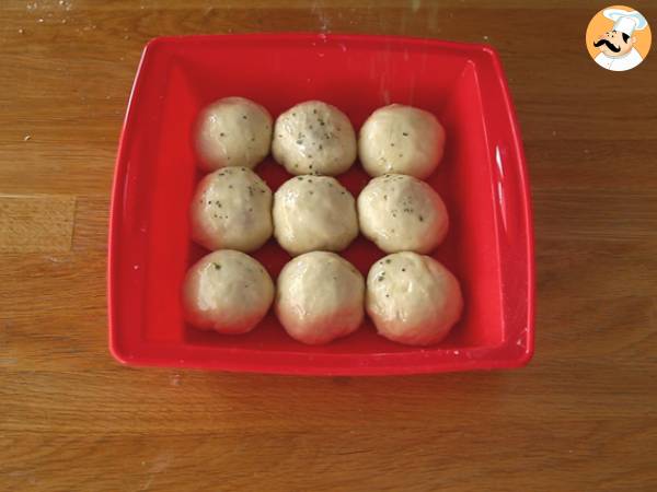 Pizzabrötchen, Brötchen gefüllt mit Schinken und Käse - Zubereitung Schritt 6