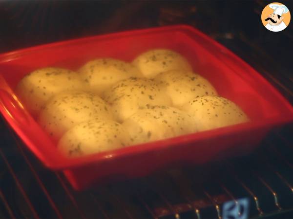 Pizzabrötchen, Brötchen gefüllt mit Schinken und Käse - Zubereitung Schritt 7